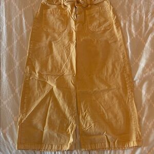 Women's Mustard Yellow Midi Skirt - Casual Front-Pocket Style